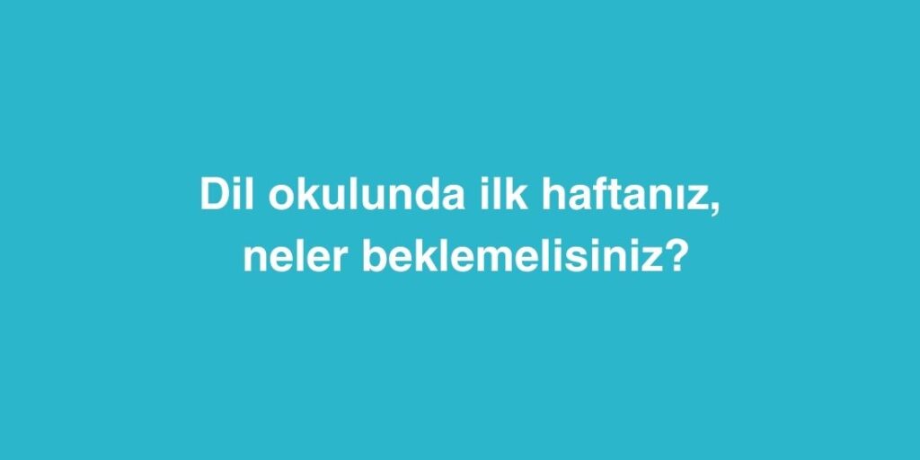 Dil Okulunda İlk Haftanız: Neler Beklemelisiniz? 1 Dil Okulunda Ilk Haftaniz Neler Beklemelisiniz