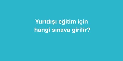 Yurtdışı Eğitim İçin Hangi Sınava Girilir? 318 Yurtdisi Egitim Icin Hangi Sinava Girilir