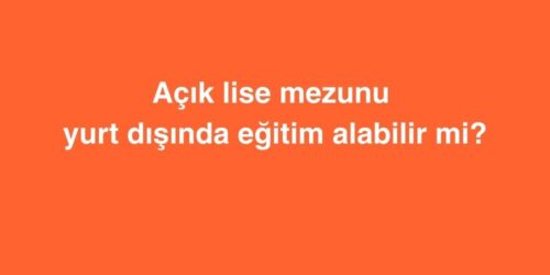 Açık Lise Mezunu Yurt dışında Eğitim Alabilir Mi? 263 Acik Lise Mezunu Yurt disinda Egitim Alabilir Mi