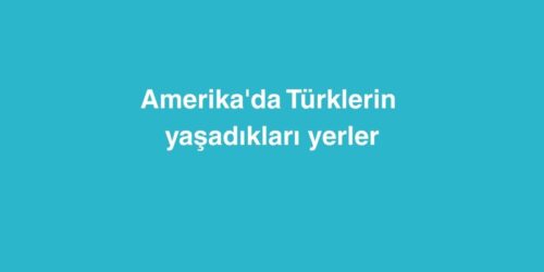 Amerikada Turklerin Yasadiklari Yerler