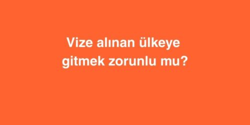 Vize Alınan Ülkeye Gitmek Zorunlu Mu? 271 Vize Alinan Ulkeye Gitmek Zorunlu Mu