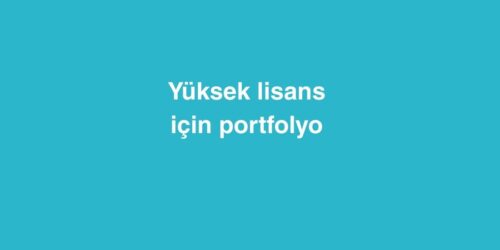 Yüksek Lisans İçin Portfolyo 252 Yuksek Lisans Icin Portfolyo
