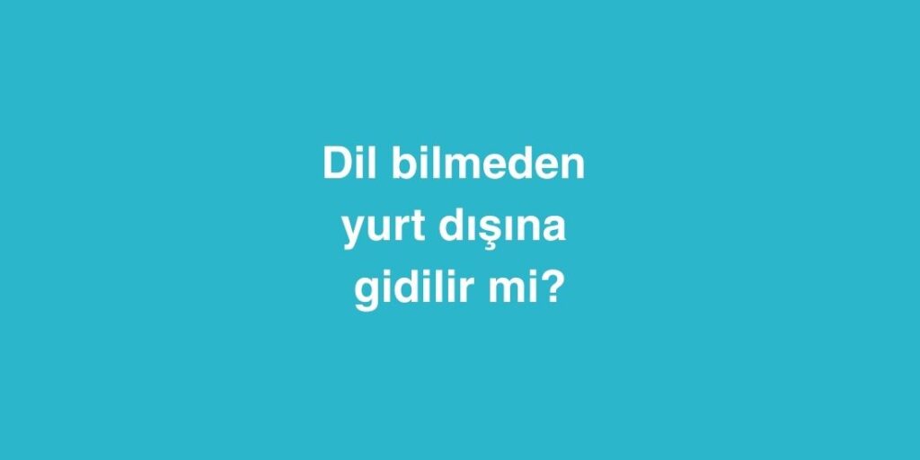 Dil Bilmeden Yurt Dışına Gidilir Mi? 1 Dil Bilmeden Yurt Disina Gidilir Mi 1