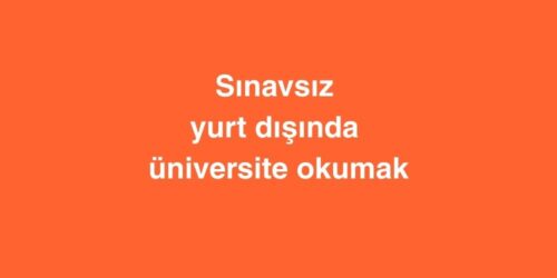 Sinavsiz Yurt Disinda Universite Okumak