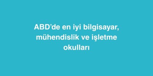 ABDde En Iyi Bilgisayar Muhendislik ve Isletme Okullari