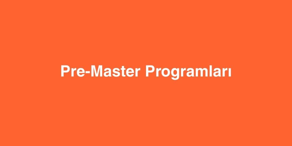 Pre Master Programlari Yurtdisinda Yuksek Lisans Oncesi Egitim