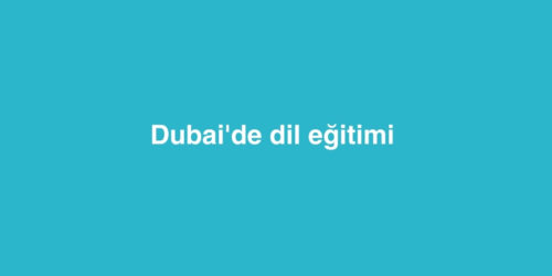 Dubaide dil egitimi
