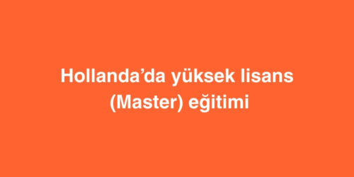 Hollandada Yuksek Lisans Master Egitimi