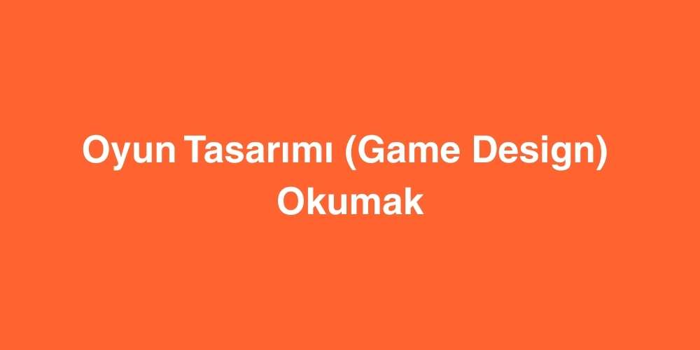 Oyun Tasarimi Game Design Okumak