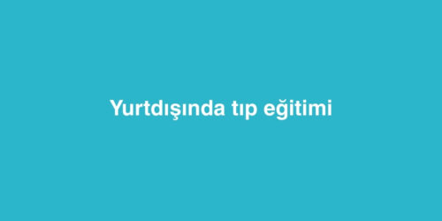 Yurtdisinda Tip Egitimi