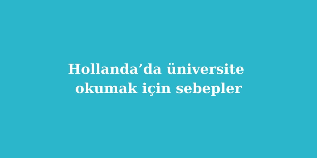 Hollandada Universite Okumak Icin Sebepler