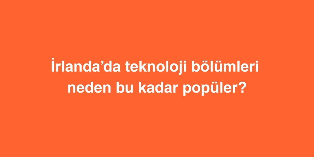 Irlandada Teknoloji Bolumleri Neden Bu Kadar Populer