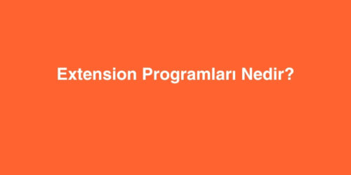 Extension Programlari Nedir