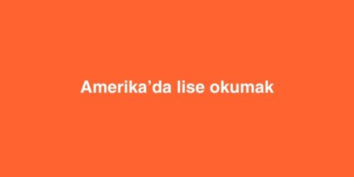 Amerikada Lise Okumak