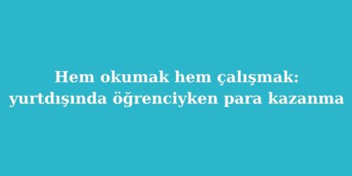 Hem Okumak Hem Calismak Yurtdisinda Ogrenciyken Para Kazanma Rehberi
