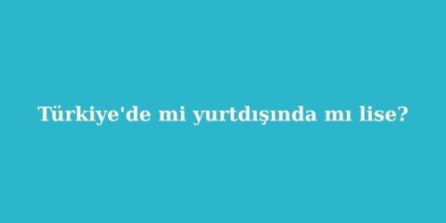 Turkiyede mi Yurtdisinda mi Lise Ulke Ulke Fiyat ve Egitim Karsilastirmasi