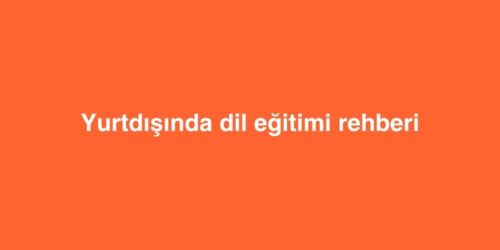 Yurtdisinda Dil Egitimi Rehberi