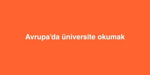 Avrupada Universite Okumak