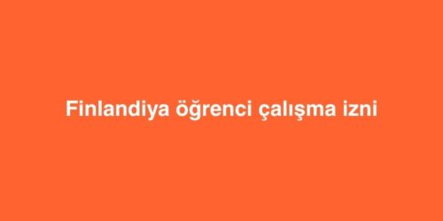 Finlandiya Ogrenci Calisma Izni