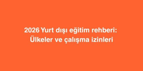 2026 Yurt Disi Egitim Rehberi Ulkeler ve calisma izinleri
