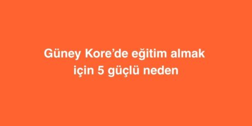 Guney Korede Egitim Almak Icin 5 Guclu Neden