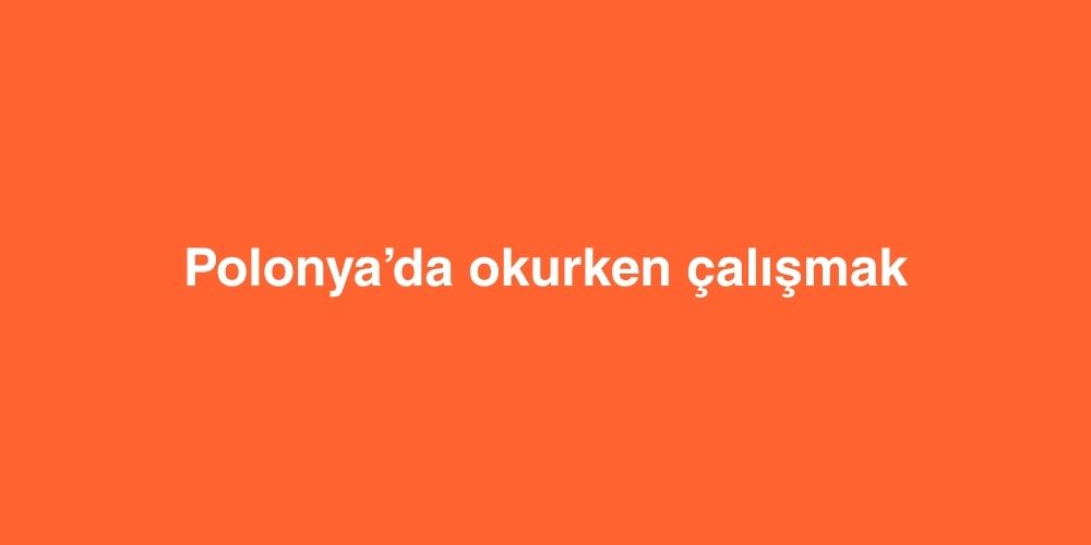 Polonyada Okurken Calismak